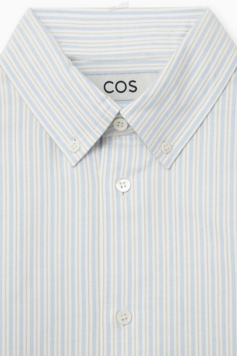 COS Button-Down Collar Oxford Shirt Blanche | 947138-FEX