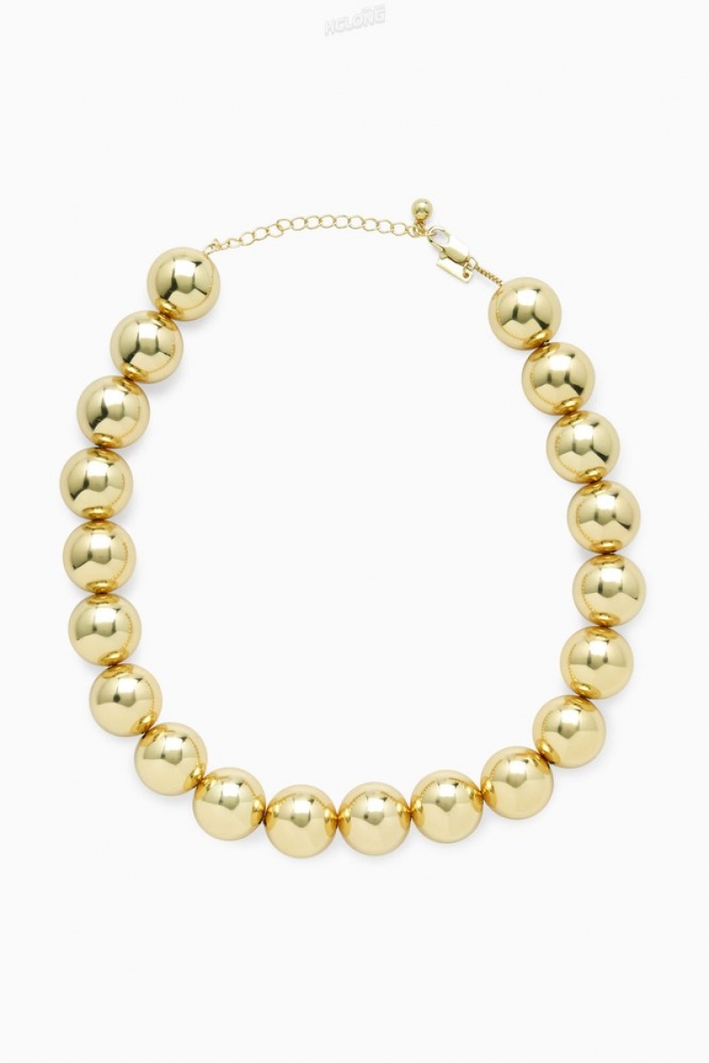 COS Chunky Beaded Necklace Doré | 896721-FWQ