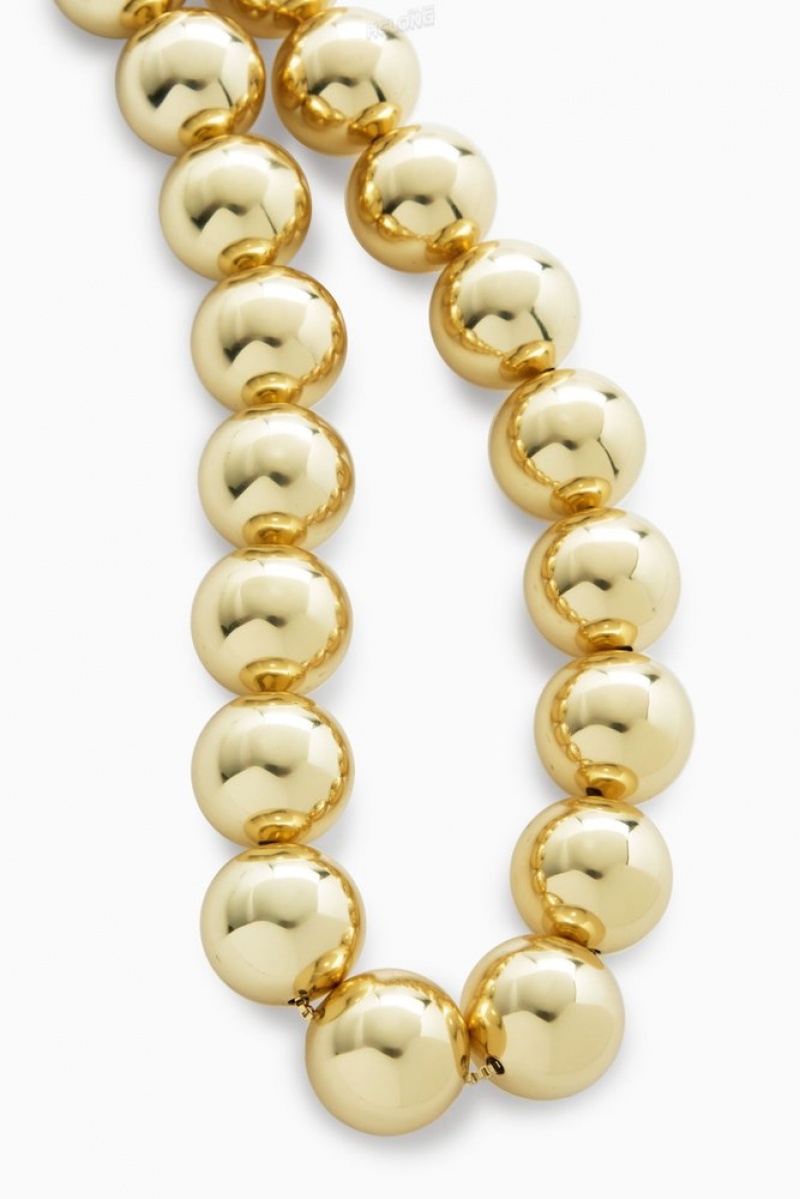 COS Chunky Beaded Necklace Doré | 896721-FWQ