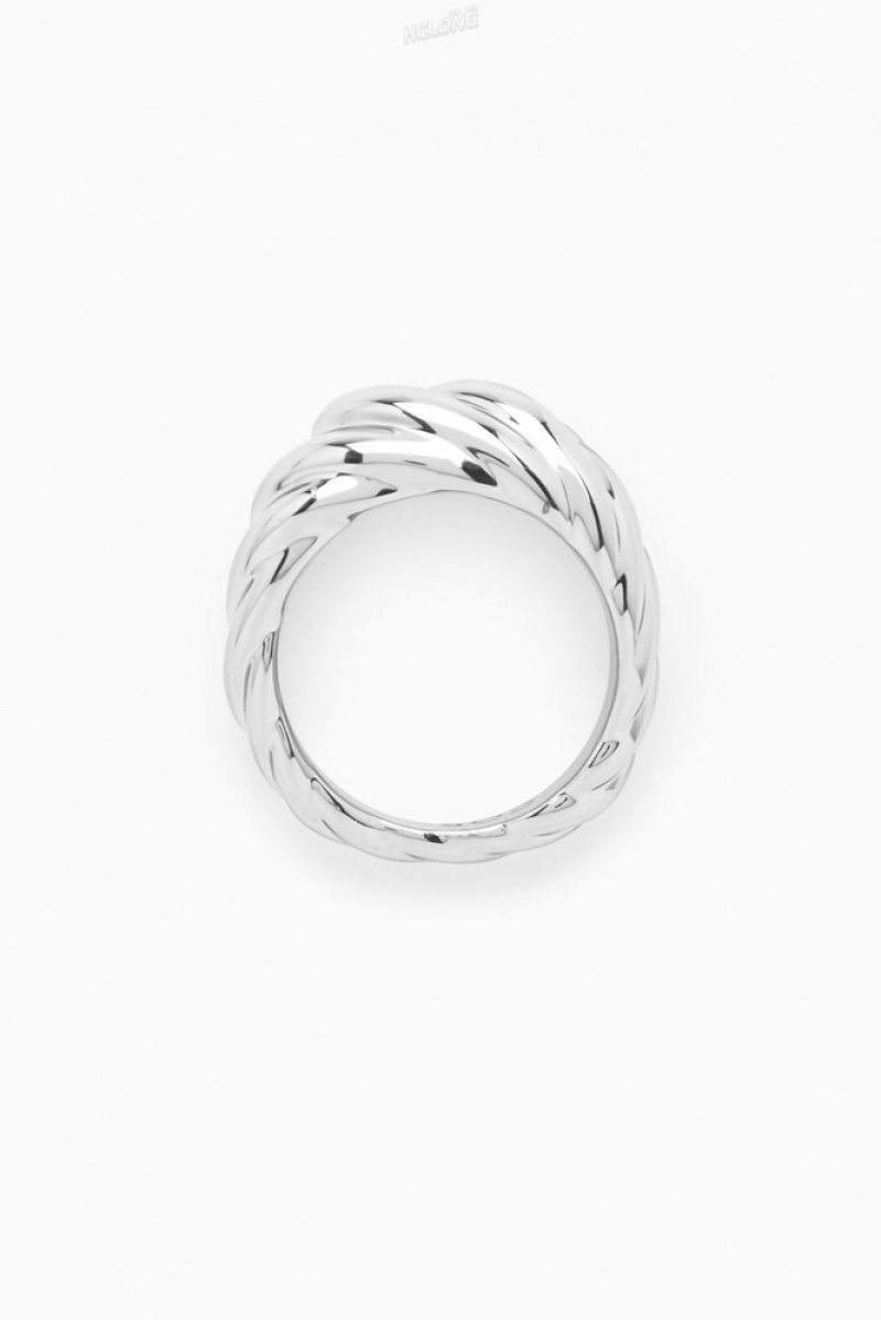 COS Chunky Plait Ring Doré | 813742-HNV