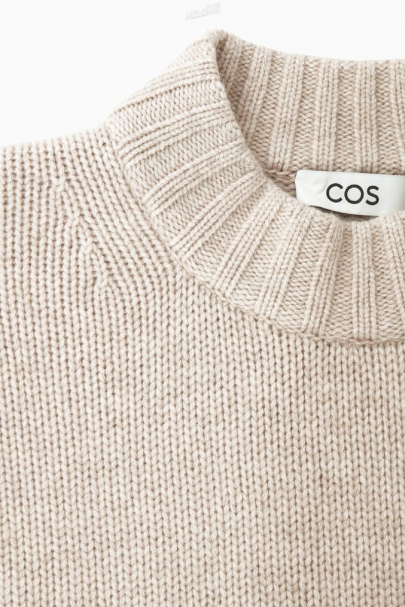 COS Chunky Pure Cashmere Crew-Neck Jumper Orange | 107469-ETH