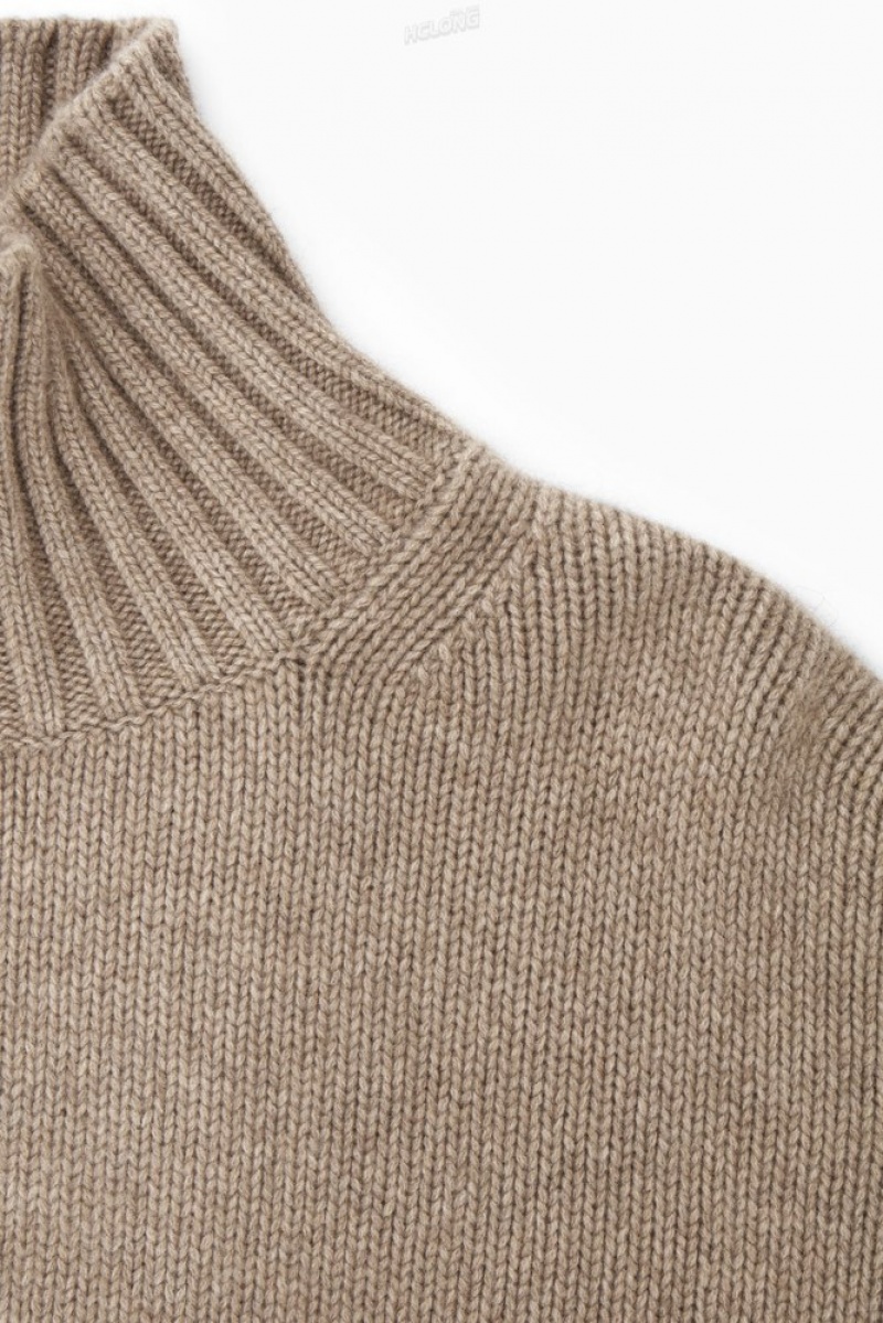 COS Chunky Pure Cashmere Turtleneck Pull Noir | 149536-QZR