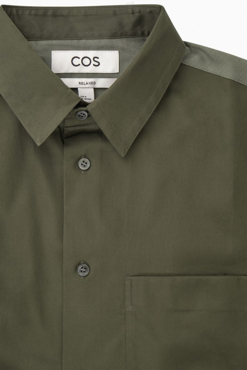 COS Color-Block Tailored Shirt - Relaxed Bleu Clair | 205374-GIC