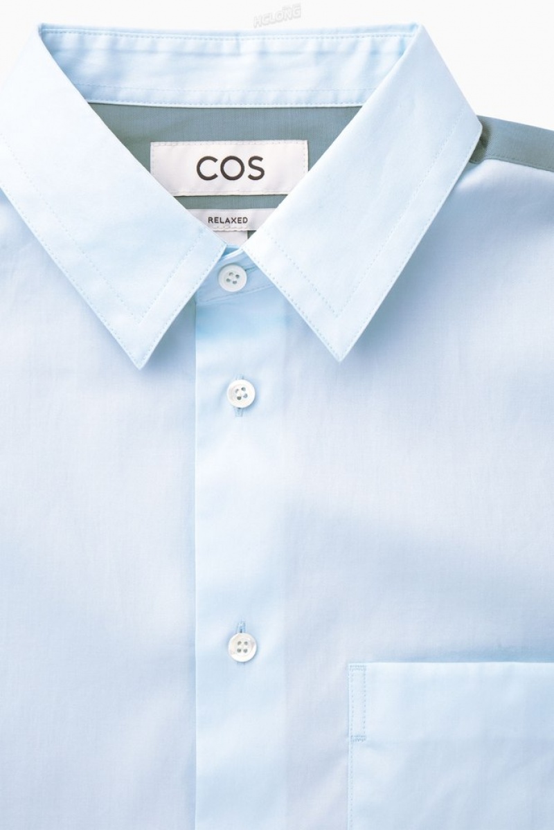 COS Colour-Block Tailored Shirt - Relaxed Bleu Clair | 673852-CTB