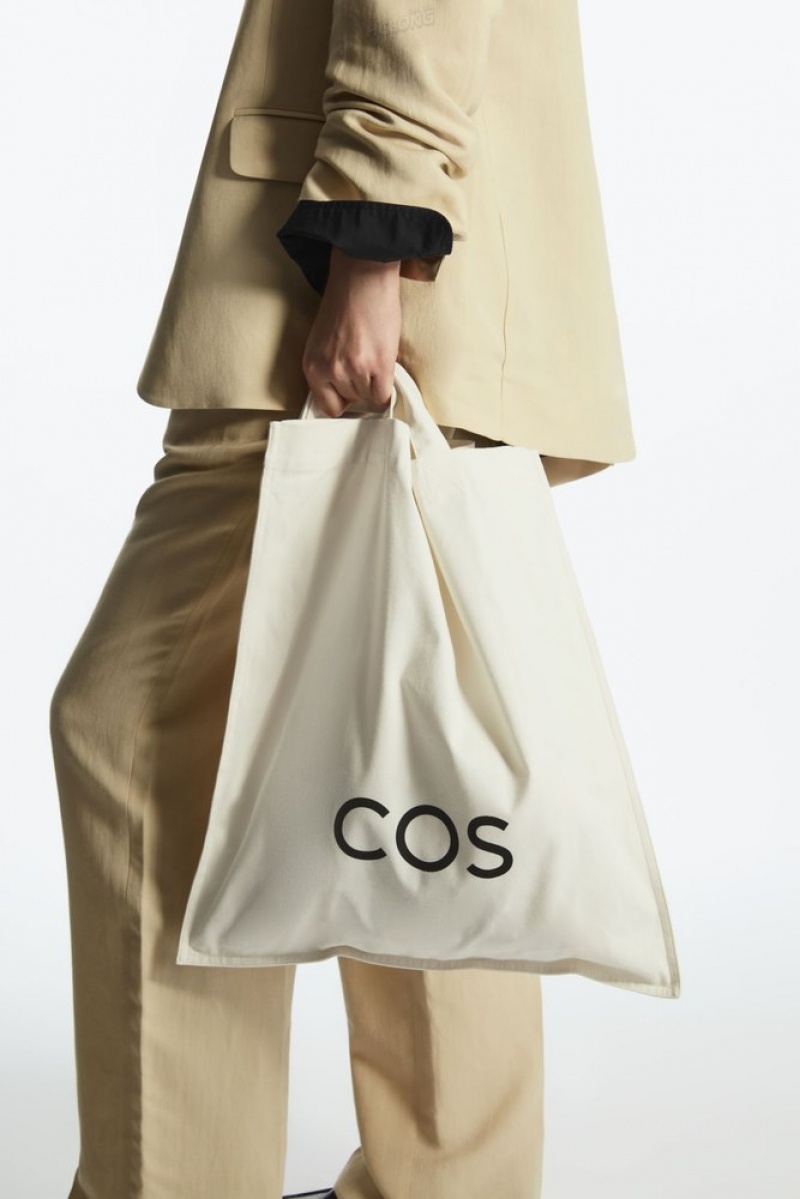 COS Cos Tela Tote Bag Blanche | 802916-QDT