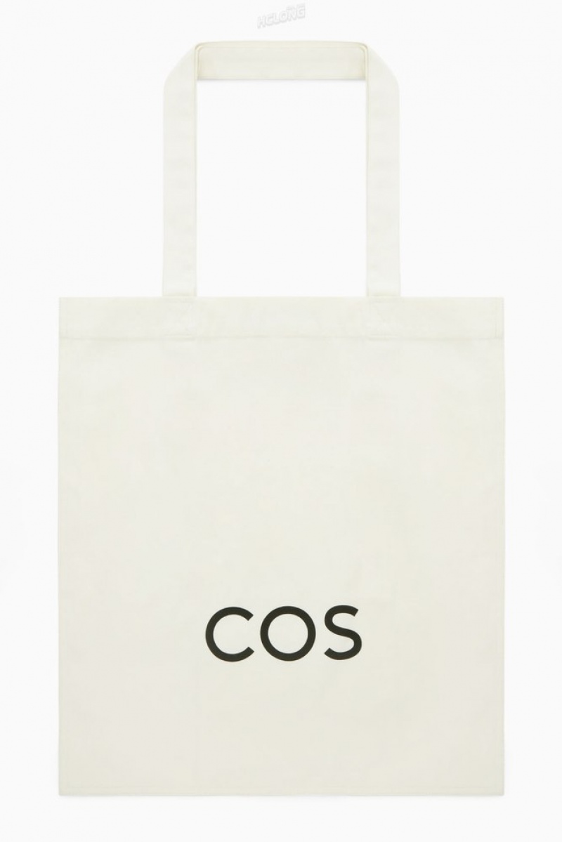 COS Cos Tela Tote Bag Blanche | 802916-QDT