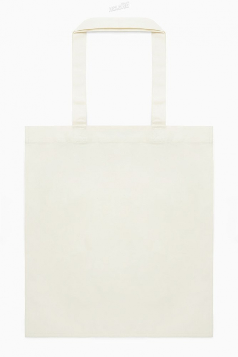 COS Cos Tela Tote Bag Blanche | 802916-QDT