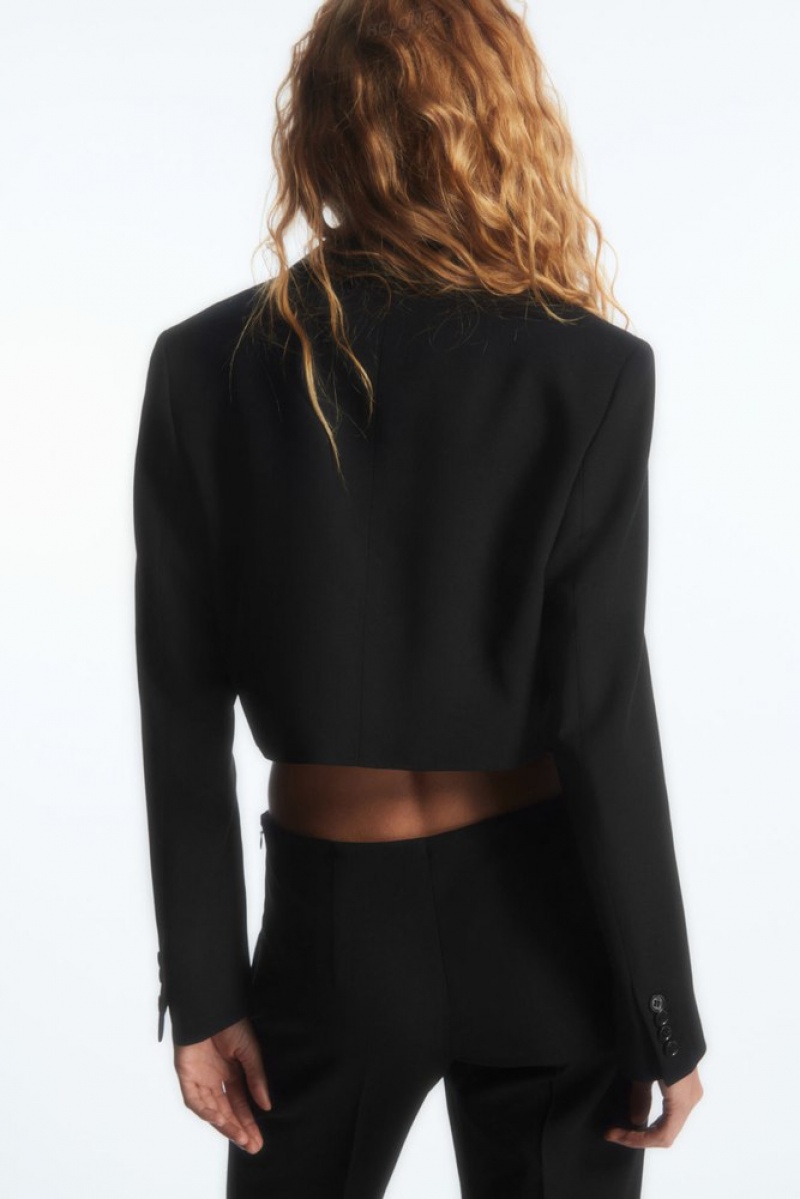 COS Cropped Laine Blazer Noir | 134795-VMC