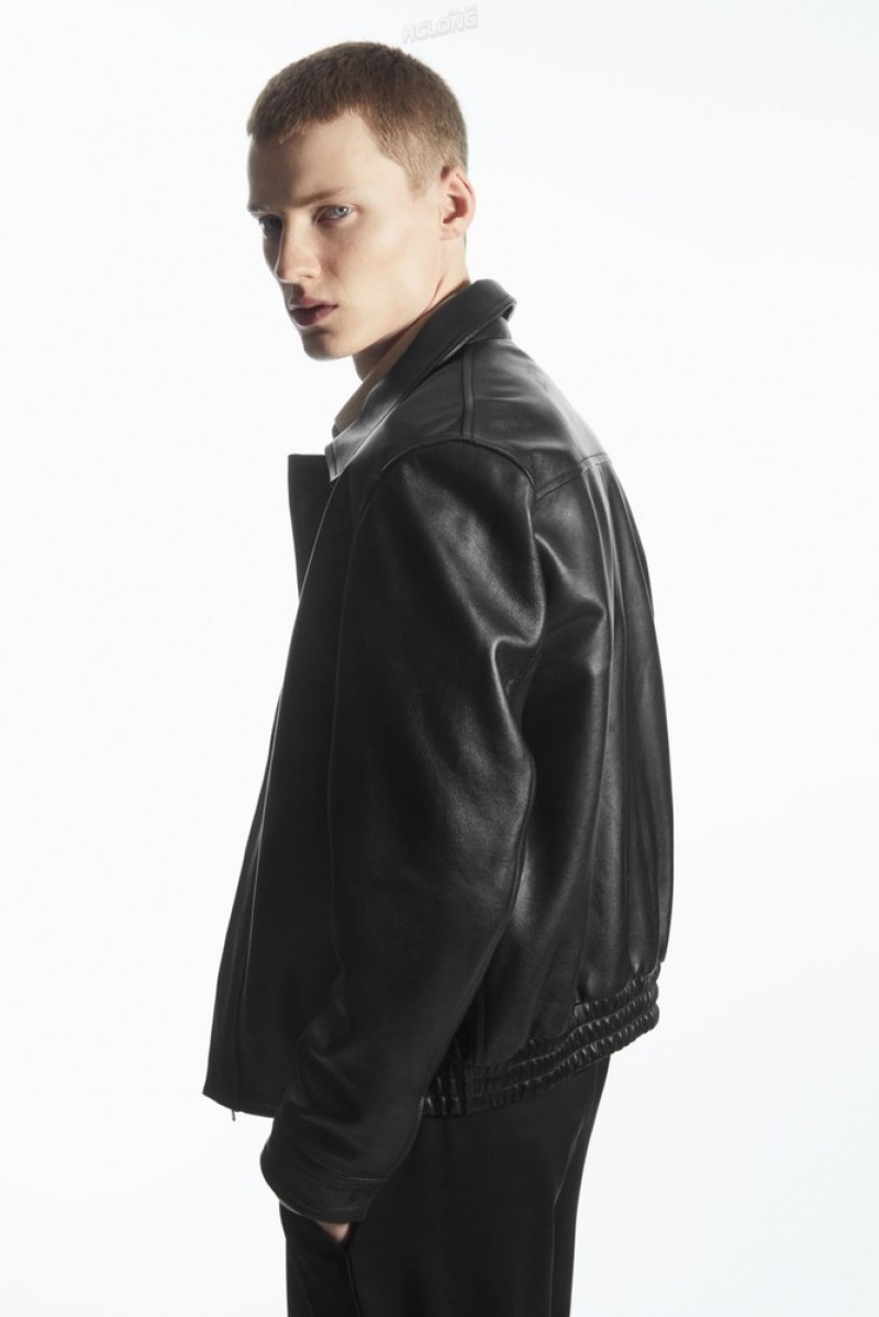 COS Cuir Jacket Noir | 461728-KZH