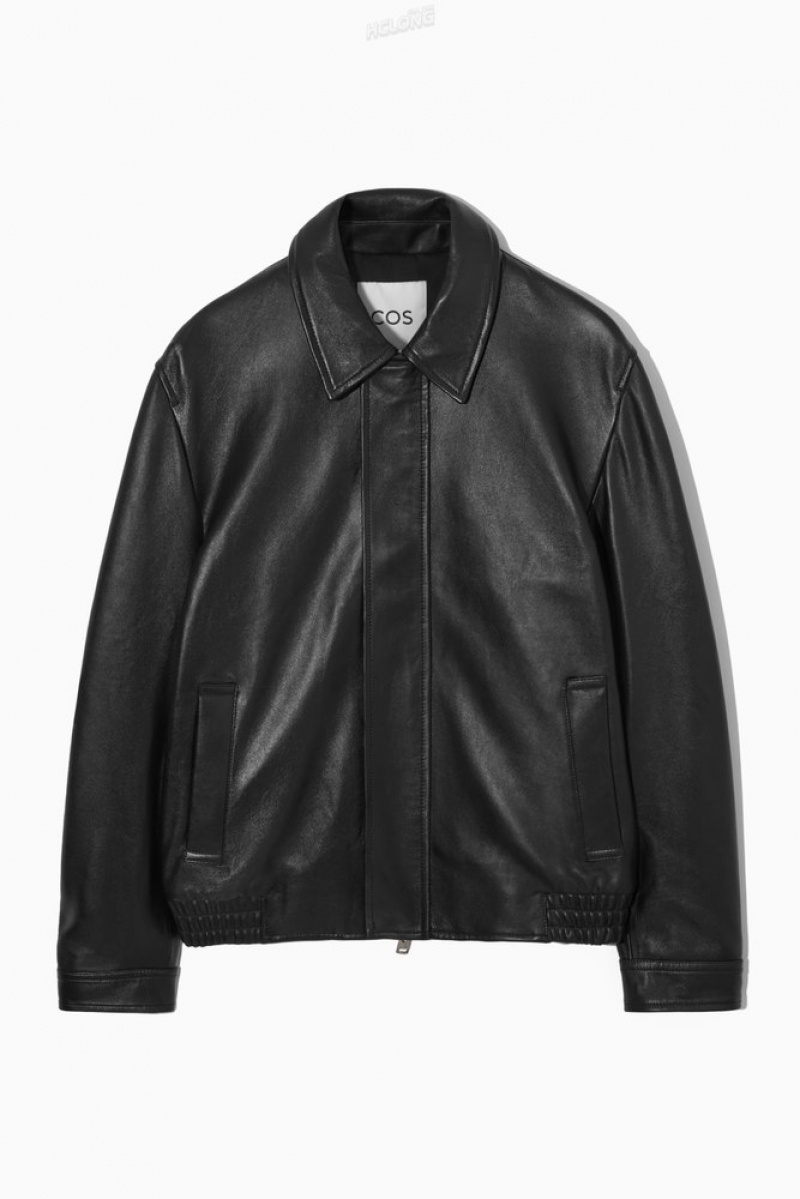 COS Cuir Jacket Noir | 461728-KZH