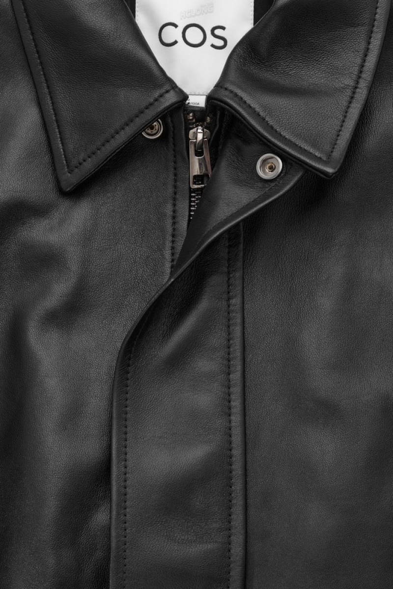 COS Cuir Jacket Noir | 461728-KZH