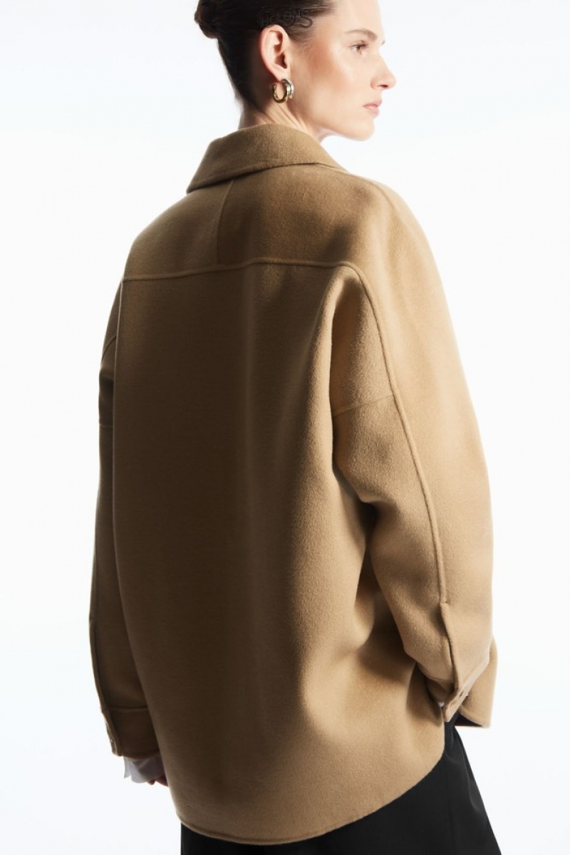 COS Double-Faced Laine Jacket Beige | 108279-IYQ