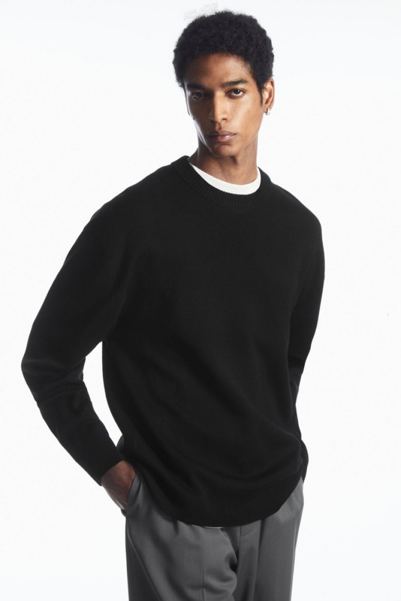 COS Double-Faced Merino Laine Jumper Noir | 502148-WRL