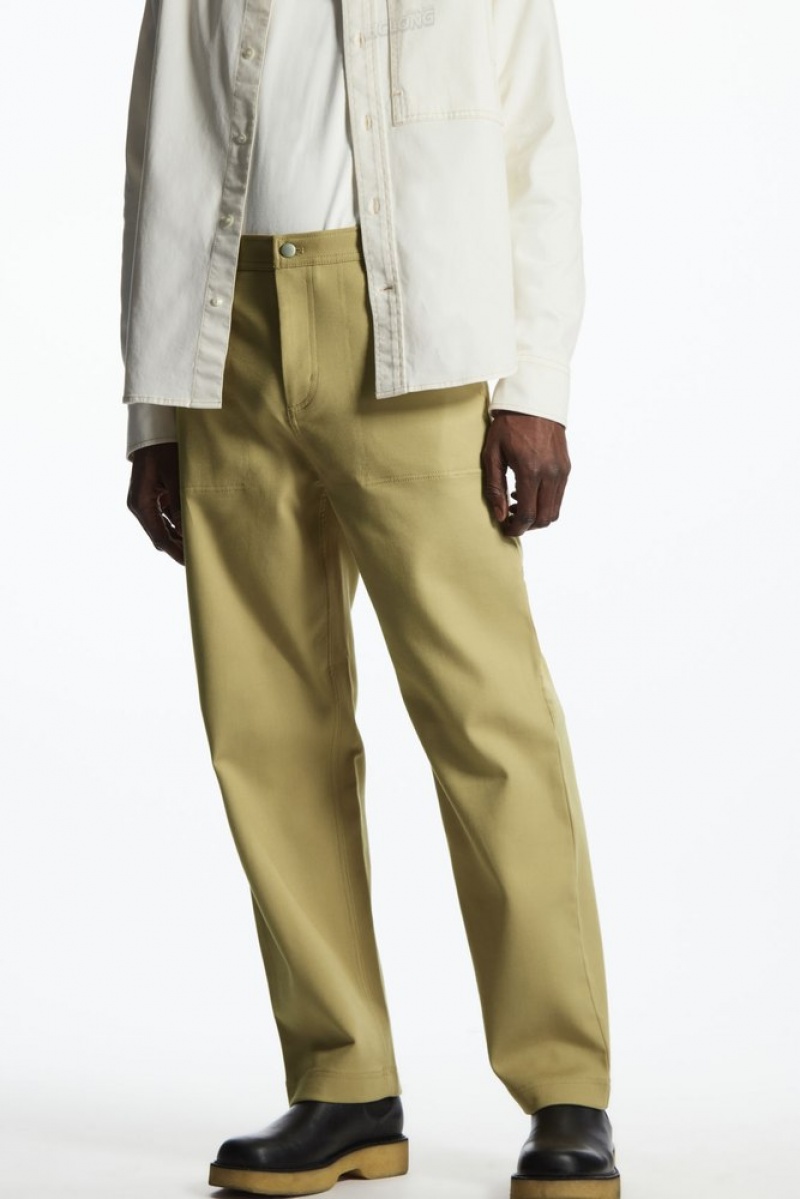 COS Droit-Leg Utility Trousers Beige | 329871-BFD