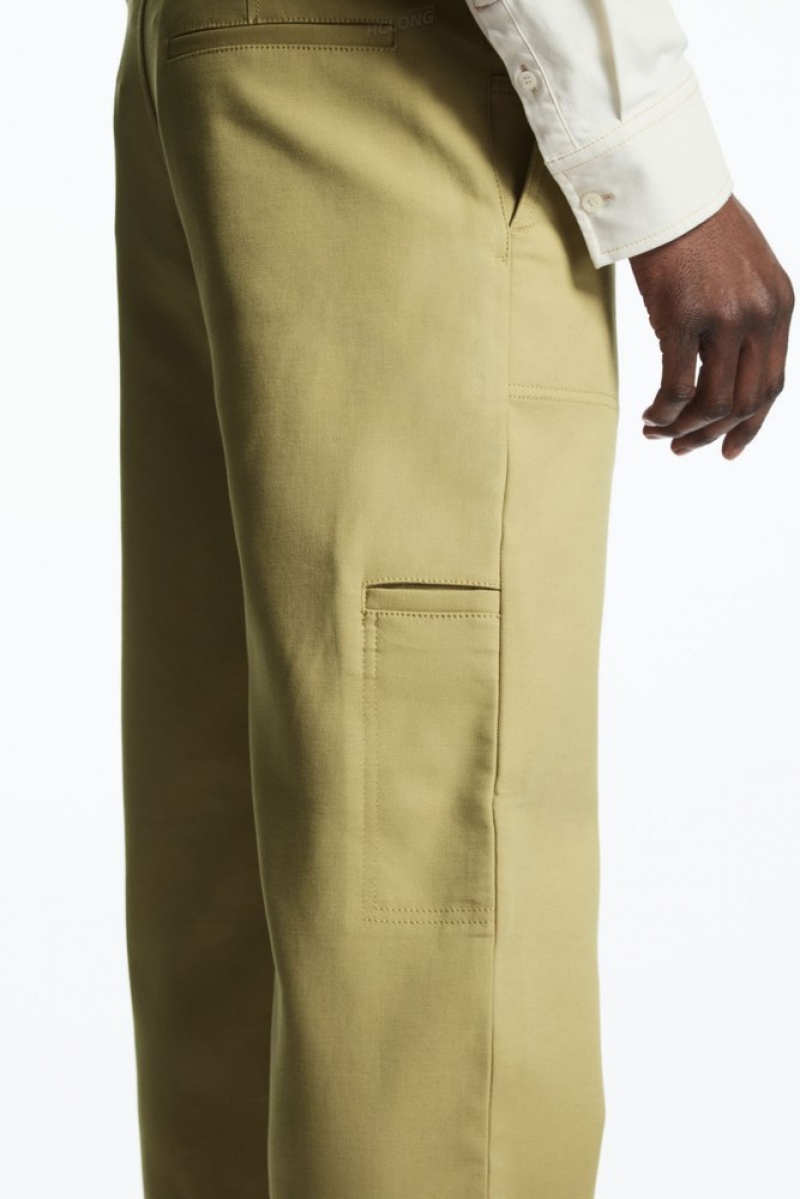 COS Droit-Leg Utility Trousers Beige | 329871-BFD