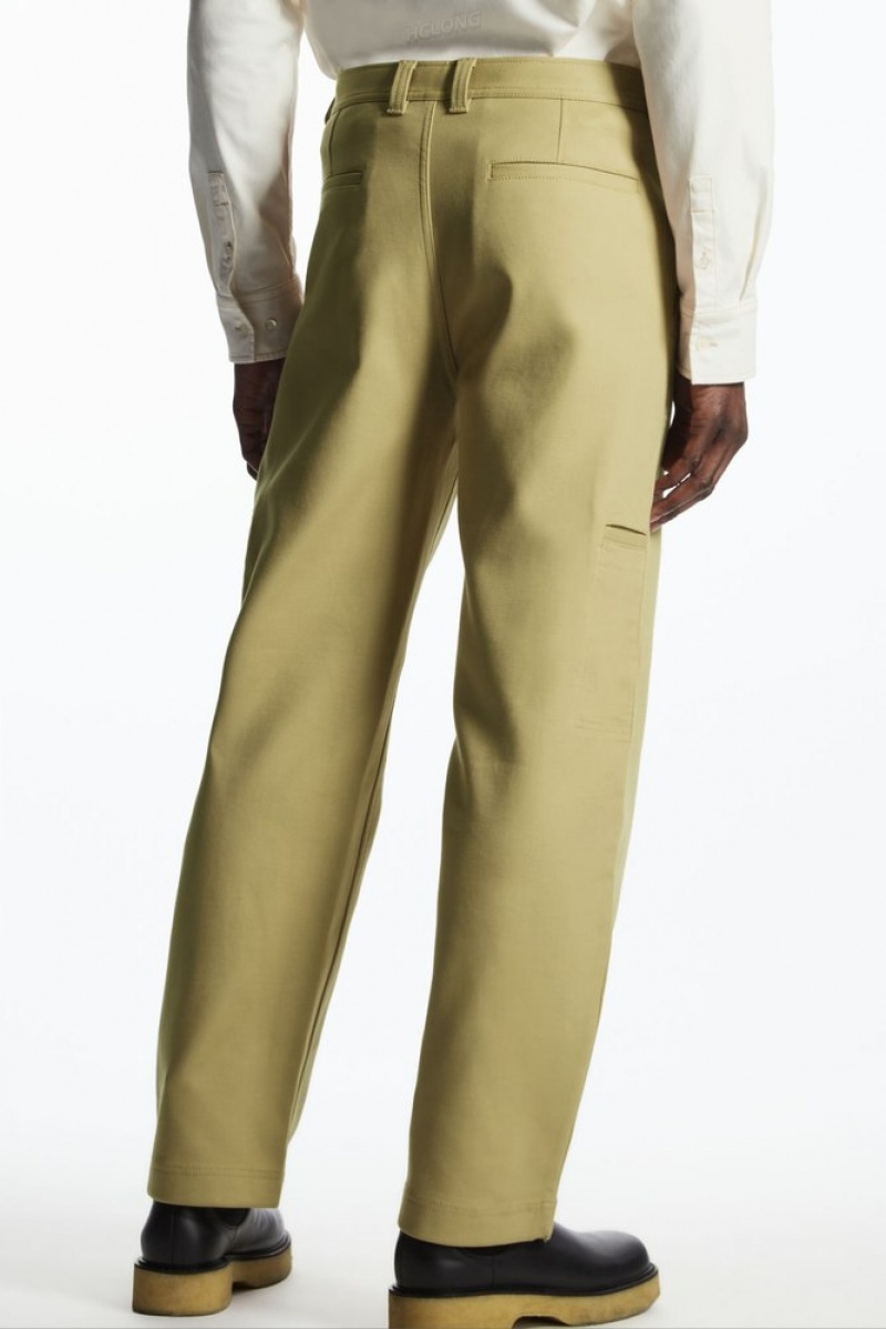 COS Droit-Leg Utility Trousers Beige | 329871-BFD