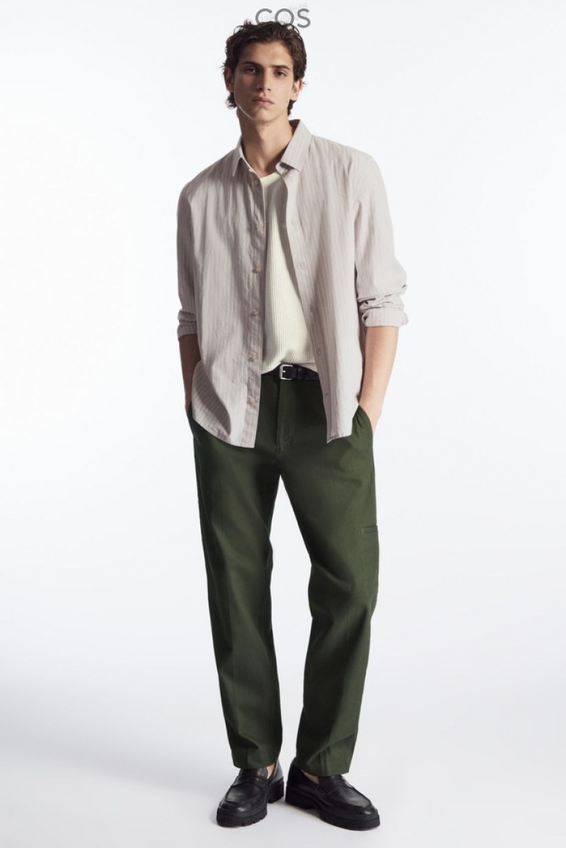 COS Droit-Leg Utility Trousers Stone | 154976-BKW