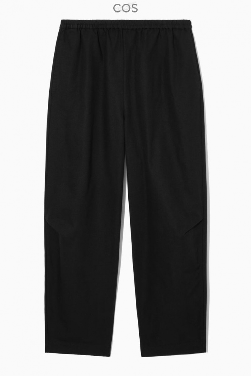 COS Elasticated Barrel-Leg Pants Noir | 291643-HNL