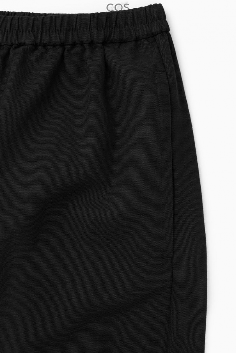 COS Elasticated Barrel-Leg Pants Noir | 291643-HNL