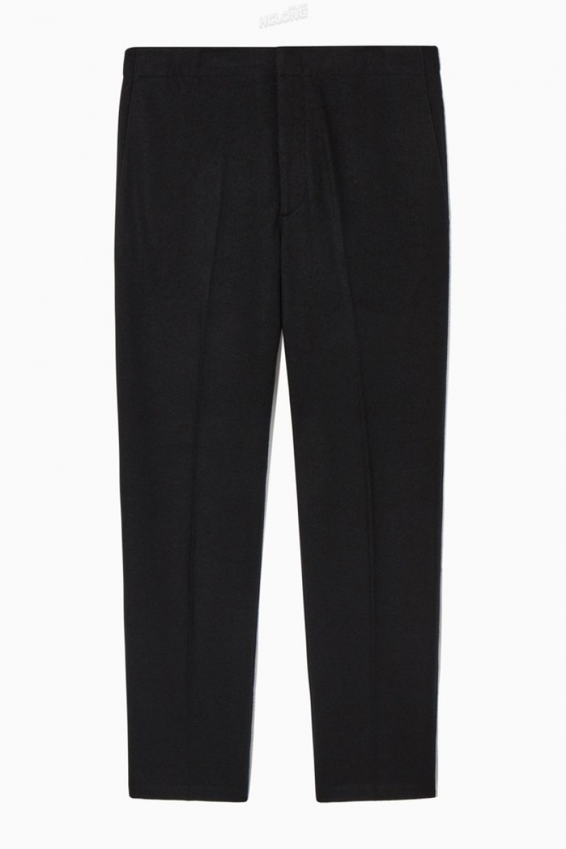 COS Elasticated Laine Pants Noir | 872953-TOP