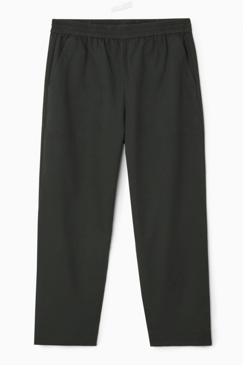 COS Elasticated Twill Pants Off-White | 650749-DSE