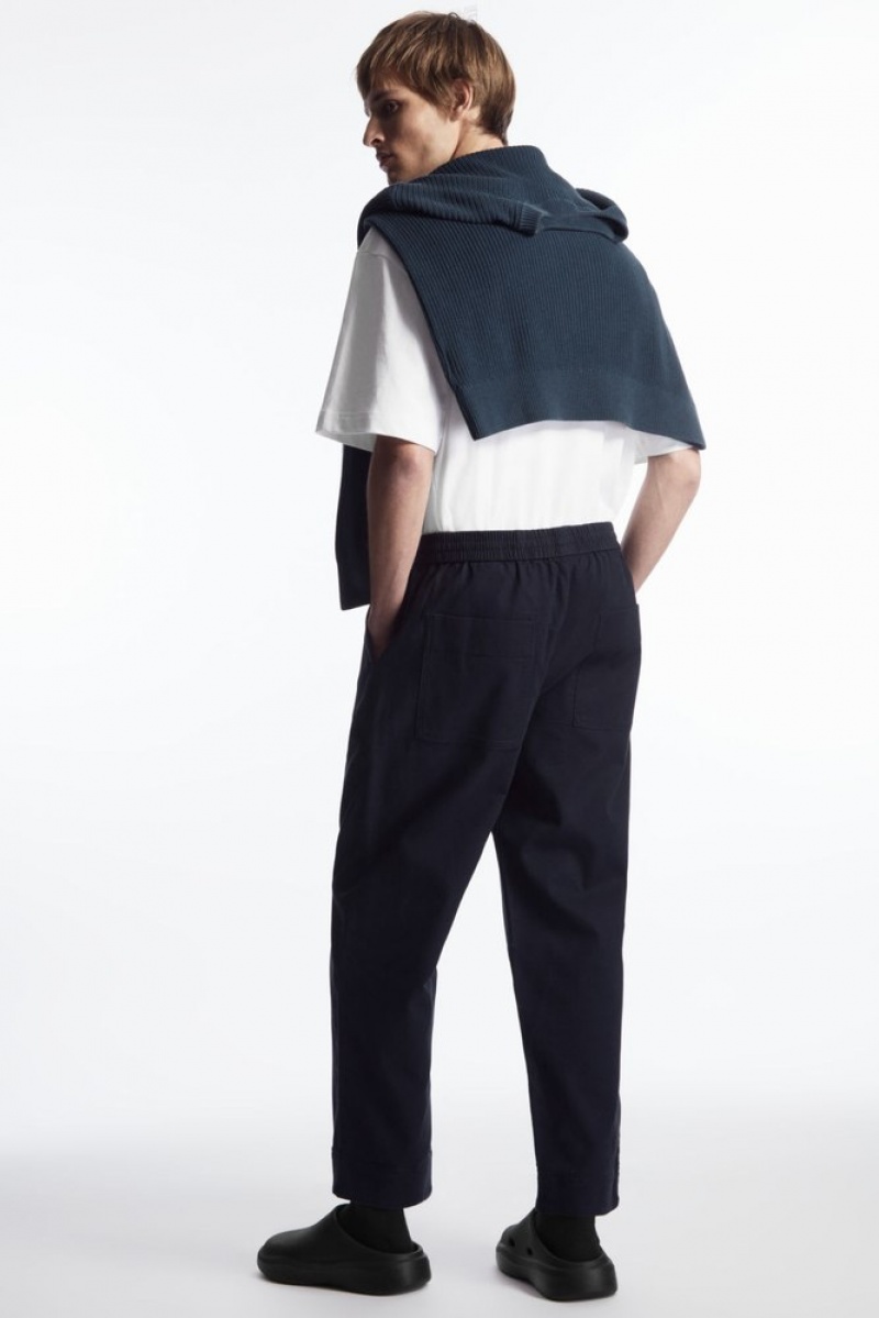 COS Elasticated Twill Pants Off-White | 921830-FTZ