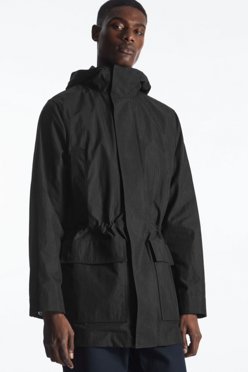 COS Encapuchonné Nylon Parka Noir | 591602-BFT