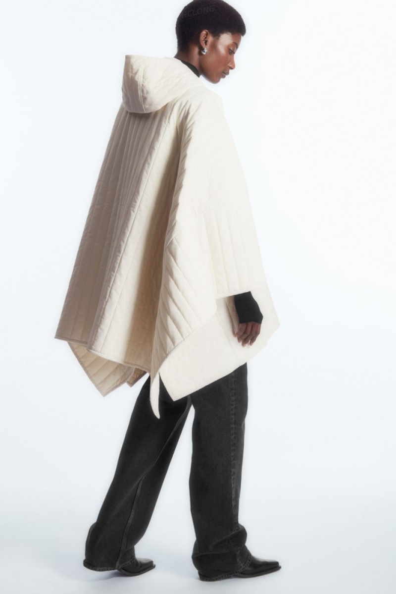 COS Encapuchonné Rembourré Cape Off-White | 798520-ZAH