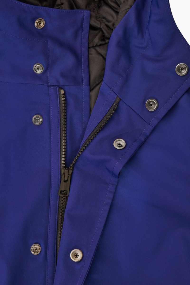 COS Encapuchonné Rembourré Parka Bleu | 283051-KBI