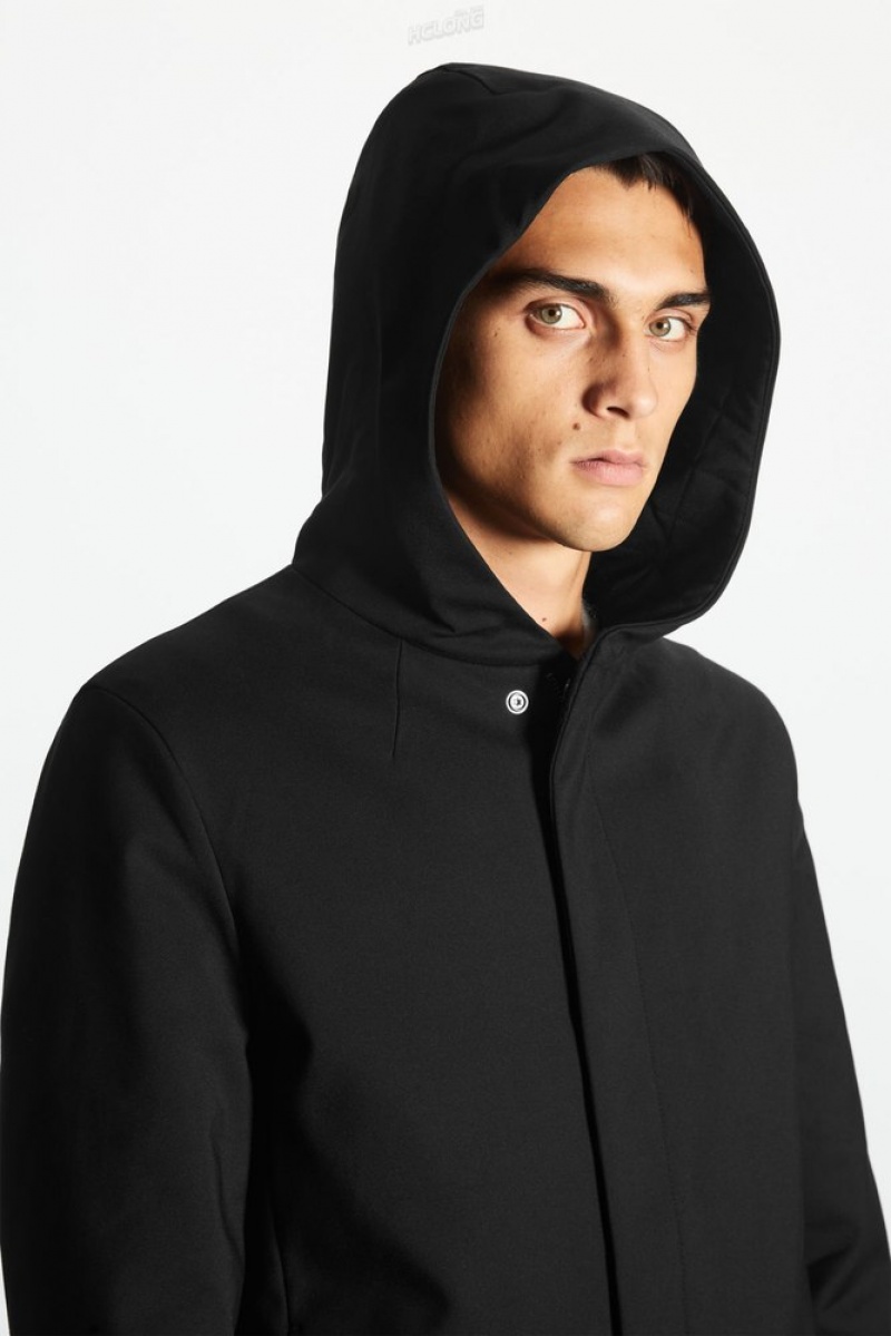 COS Encapuchonné Rembourré Parka Noir | 813296-HLO