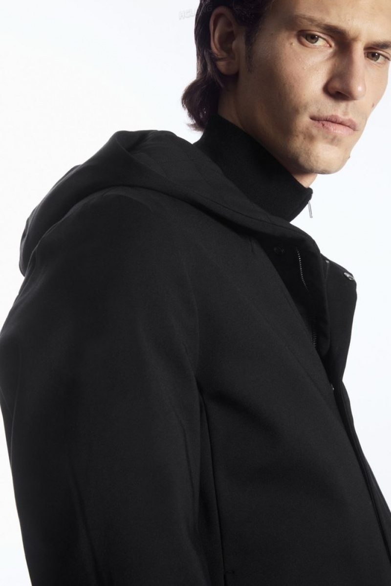 COS Encapuchonné Rembourré Parka Noir | 813296-HLO