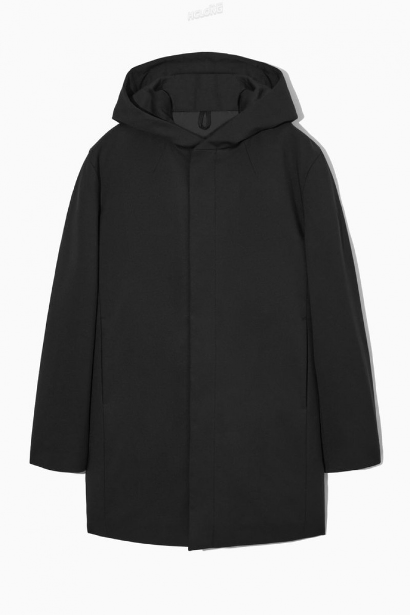 COS Encapuchonné Rembourré Parka Noir | 813296-HLO