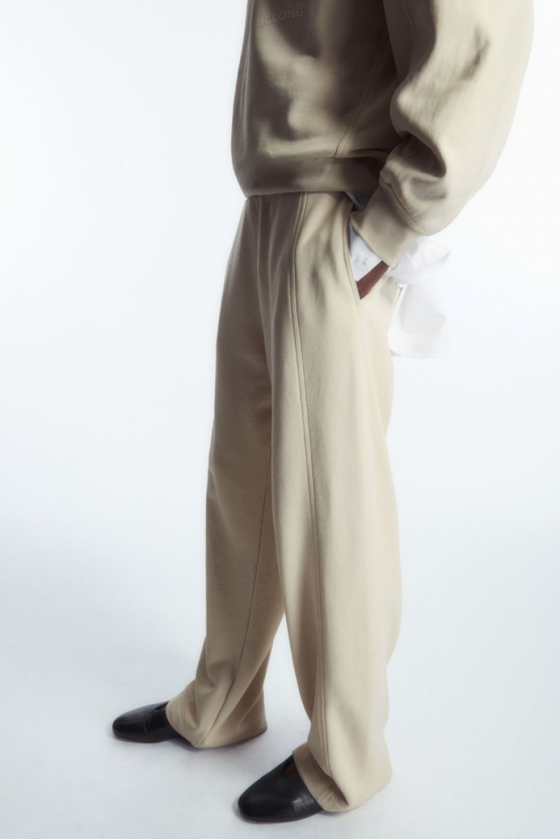 COS Exposed-Seam Jersey Sweatpants Beige Clair | 067584-OUR