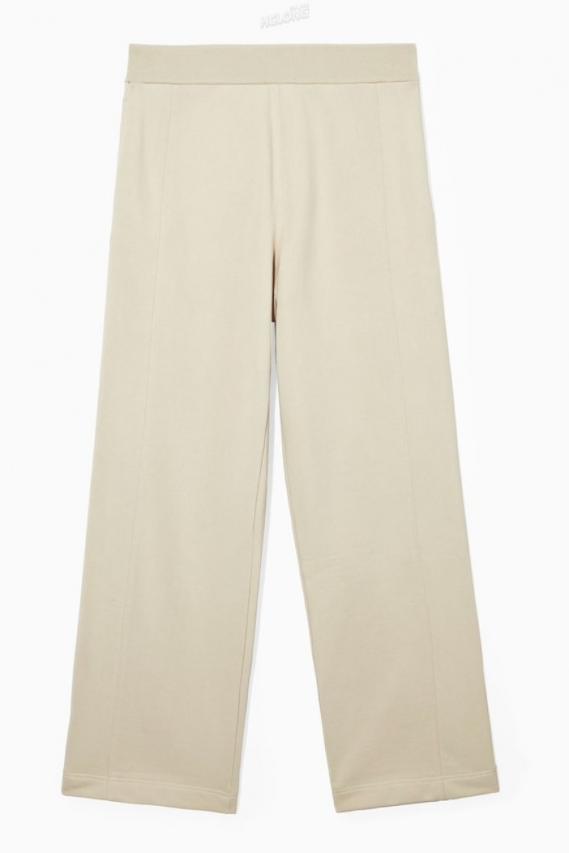 COS Exposed-Seam Jersey Sweatpants Beige Clair | 067584-OUR