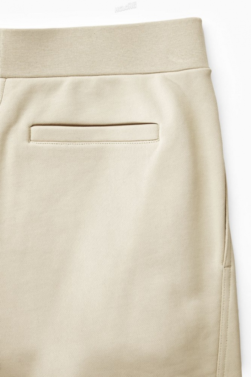 COS Exposed-Seam Jersey Sweatpants Beige Clair | 067584-OUR