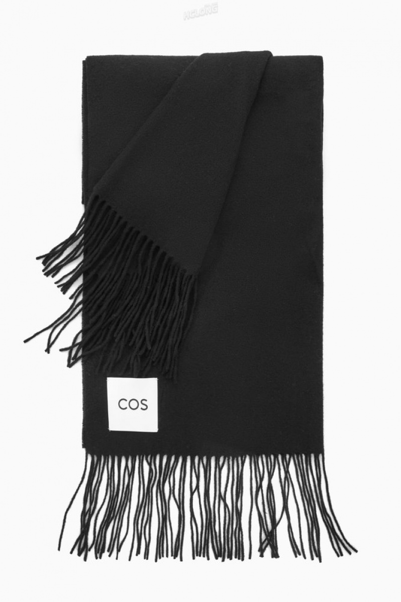 COS Fringed Pure Laine Scarf Grise Clair | 031469-YDN