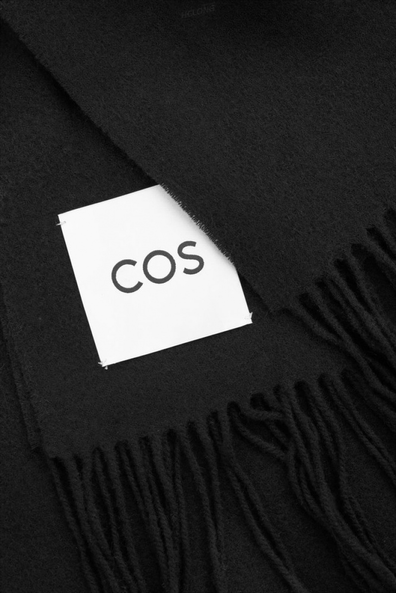 COS Fringed Pure Laine Scarf Grise Clair | 031469-YDN