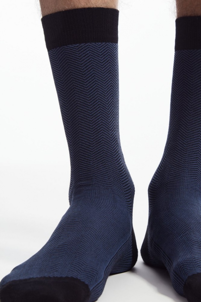 COS Herringbone Socks Noir | 284107-KAH