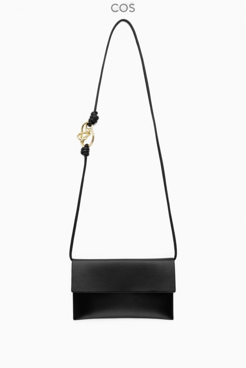 COS Knotted Crossbody Pouch - Cuir Noir | 126457-CWD