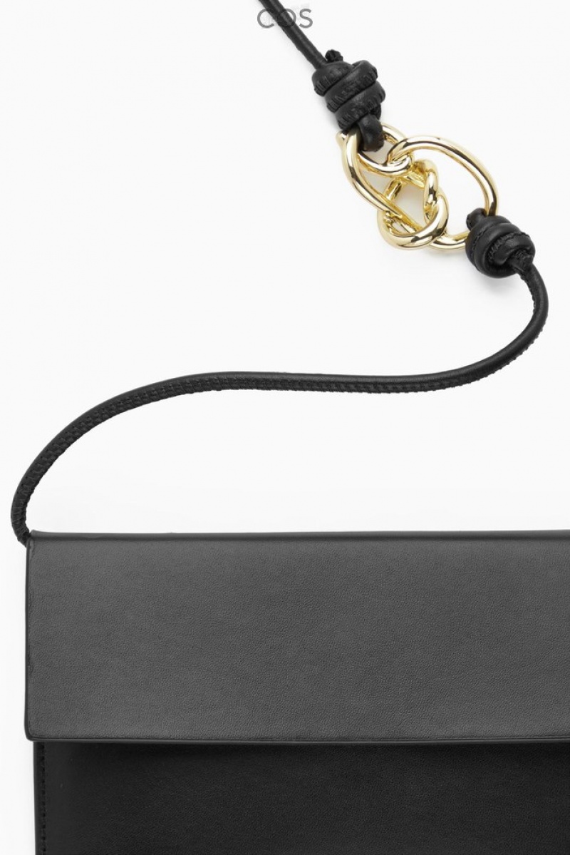 COS Knotted Crossbody Pouch - Cuir Noir | 126457-CWD