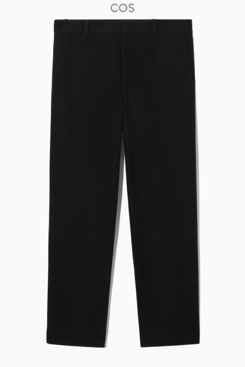 COS Laine-Blend Relaxed Tailored Trousers Noir | 594162-QGP