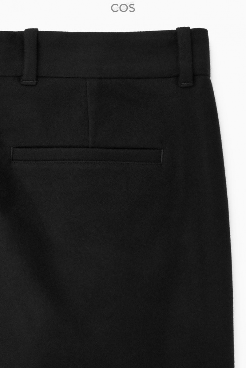 COS Laine-Blend Relaxed Tailored Trousers Noir | 594162-QGP