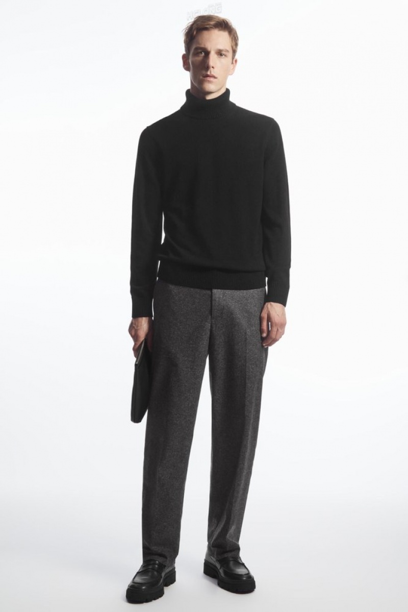 COS Laine-Cashmere Turtleneck Jumper Vert Foncé | 129806-XPJ