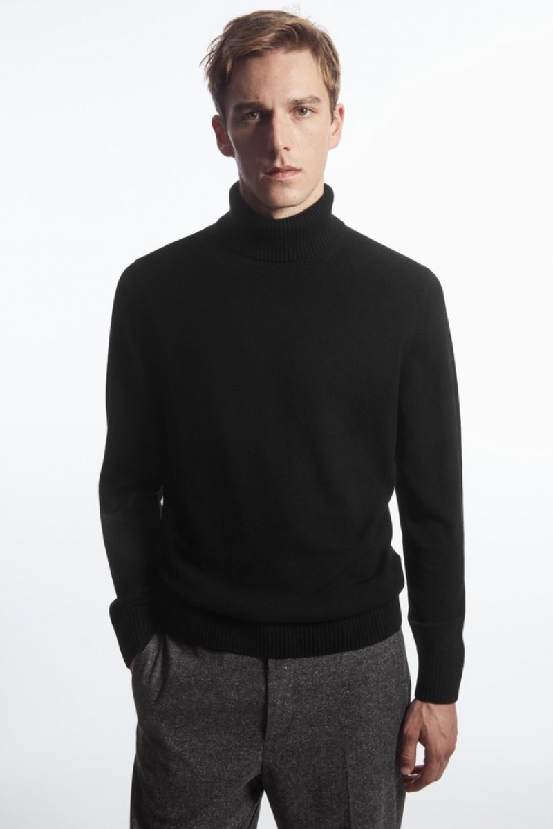 COS Laine-Cashmere Turtleneck Jumper Vert Foncé | 129806-XPJ