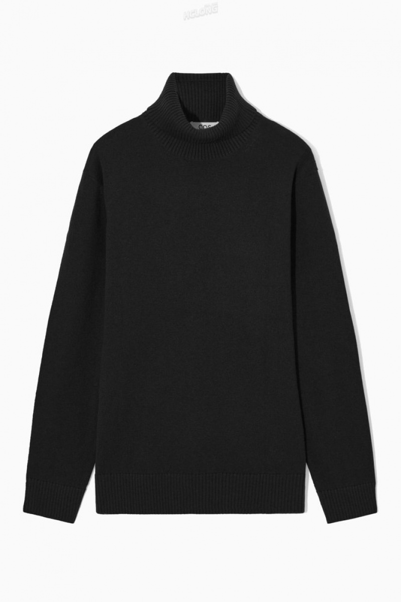 COS Laine-Cashmere Turtleneck Jumper Vert Foncé | 129806-XPJ