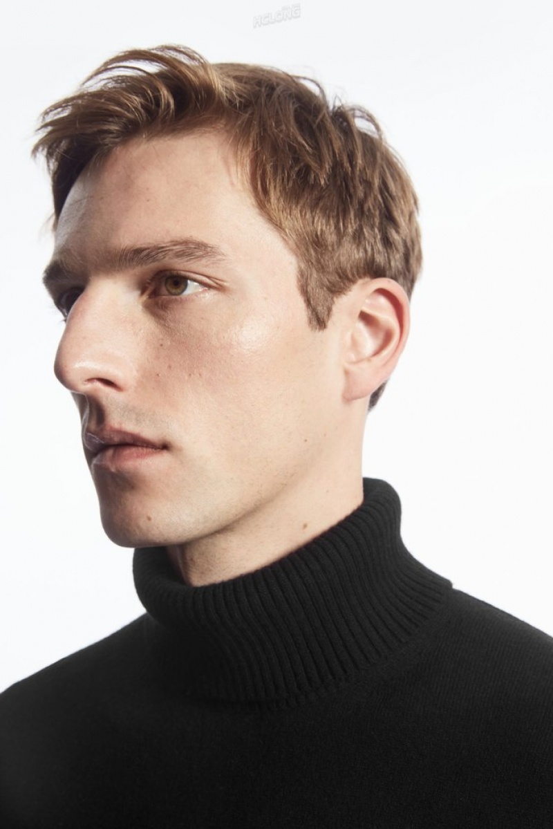 COS Laine-Cashmere Turtleneck Pull Noir | 571093-NSD