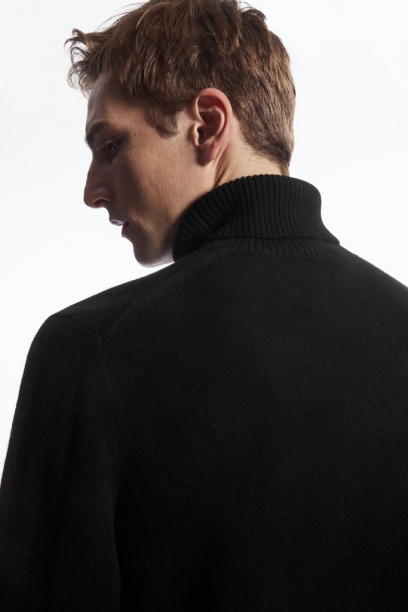 COS Laine-Cashmere Turtleneck Pull Noir | 571093-NSD