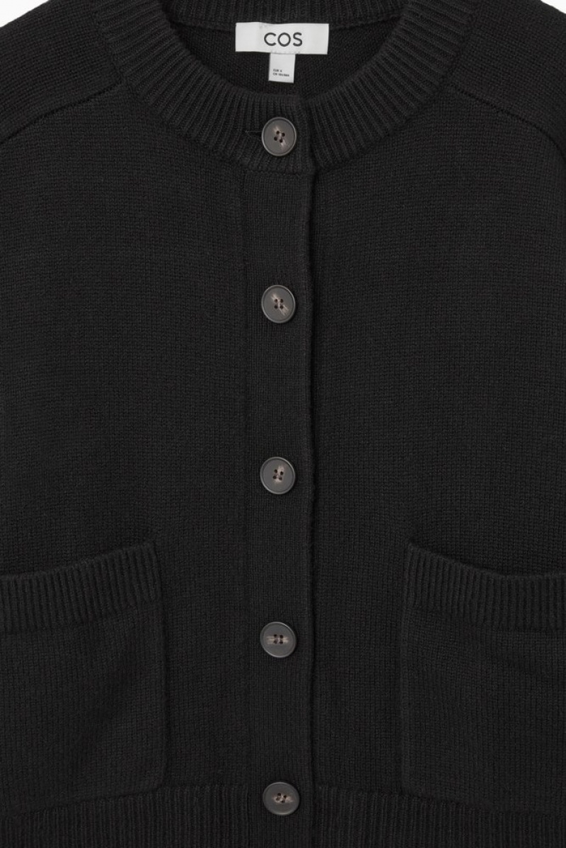 COS Laine Crew-Neck Cardigan Noir | 086357-BLQ