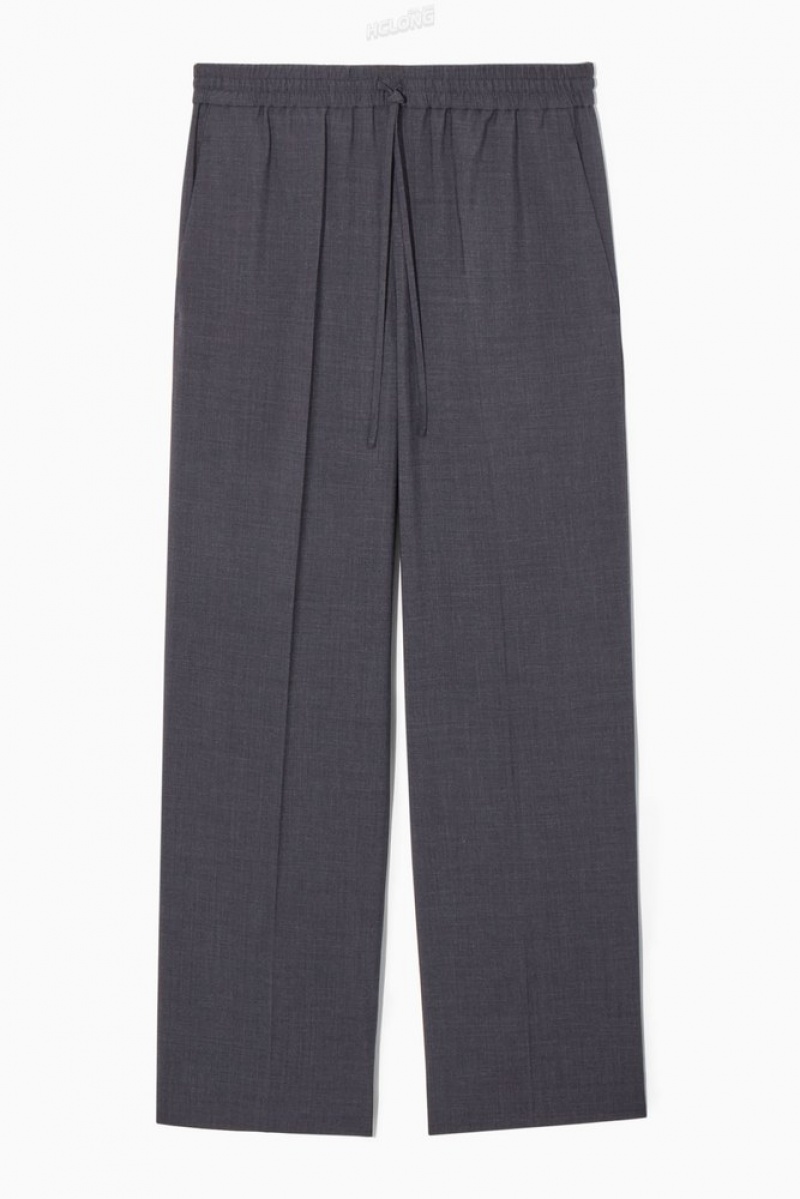 COS Laine Drawstring Trousers Bleu Marine | 324108-VNI