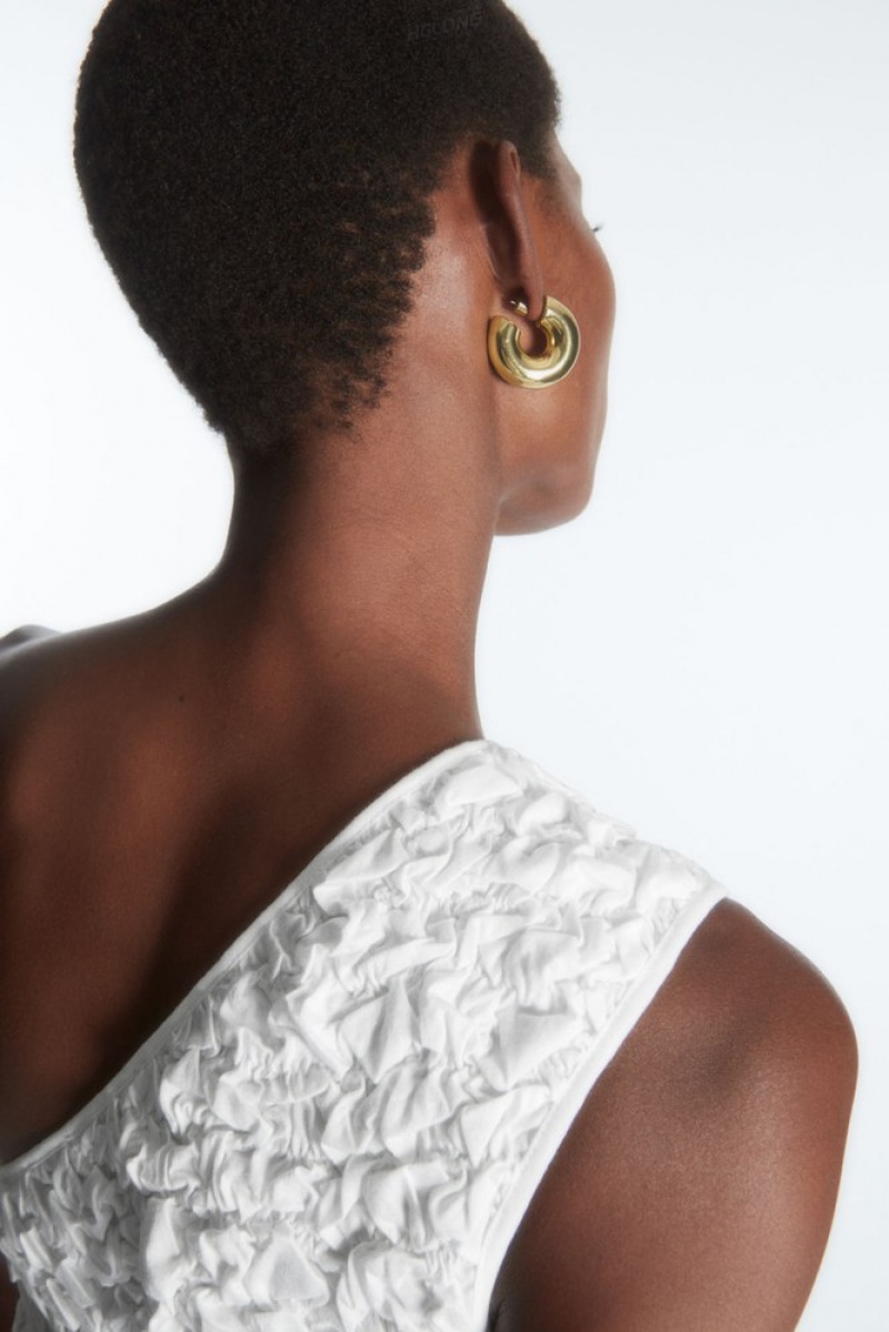 COS Large Chunky Hoop Earrings Doré | 147280-LQM